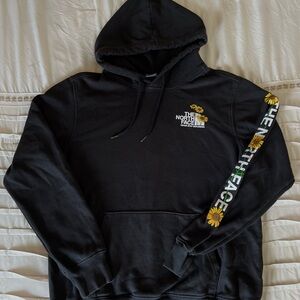 The North Face Black Hoodie with Floral Design